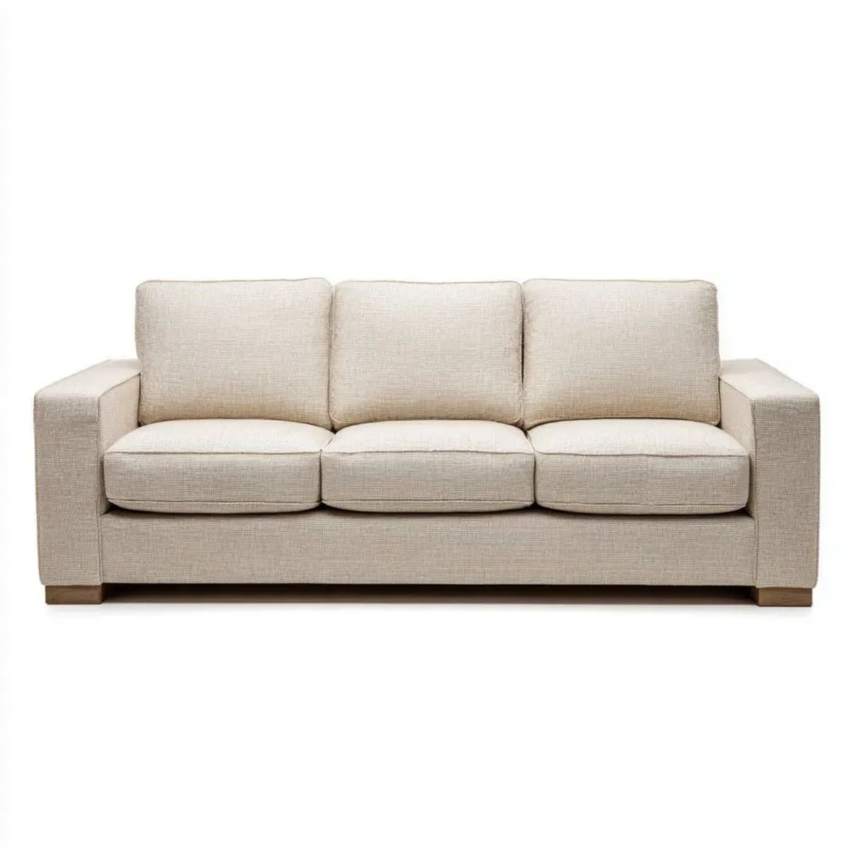 Trzyosobowa sofa z tkaniny beżowo-brązowa 220 x 90 x 85 cm