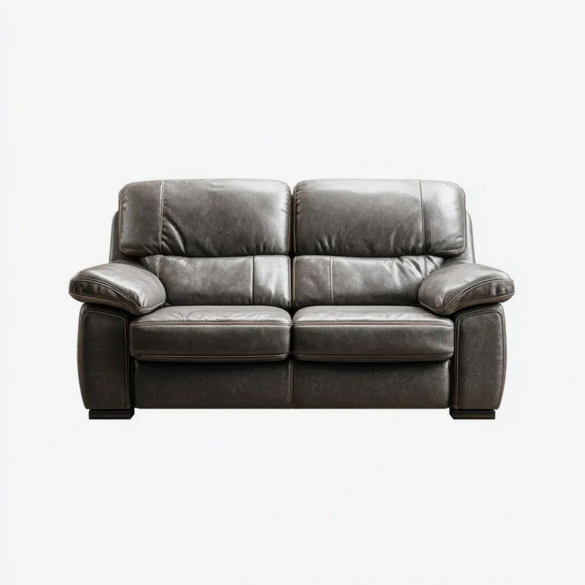 Dwuosobowa sofa brązowa z tapicerką PU, 170 × 92 × 95 cm
