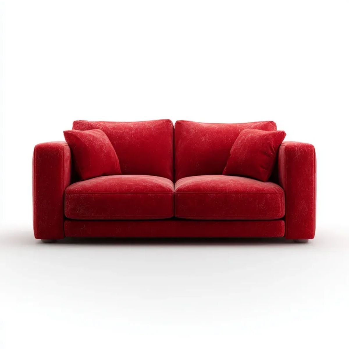 Dwuosobowa sofa z weluru poliestrowego, czerwona, 180 × 90 × 85 cm