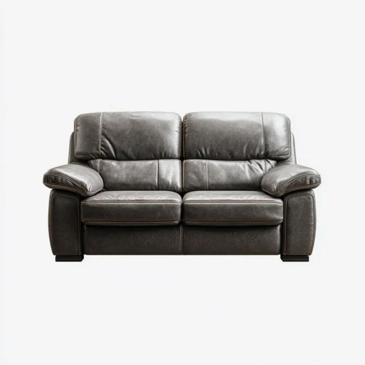 Dwuosobowa sofa brązowa z tapicerką PU, 170 × 92 × 95 cm