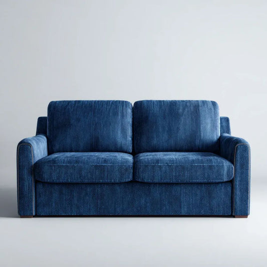 Dwuosobowa sofa granatowa z tapicerką poliestrową 170 x 88 x 86 cm