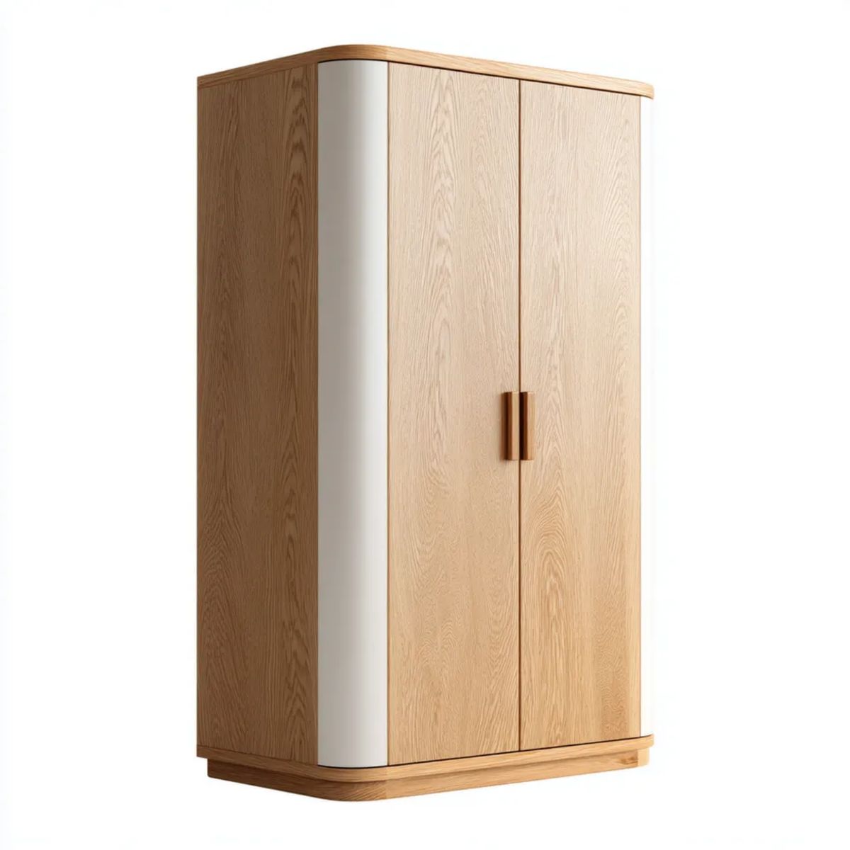 Szafa dwudrzwiowa z płyty MDF, dąb naturalny/biała, 100 × 55 × 200 cm
